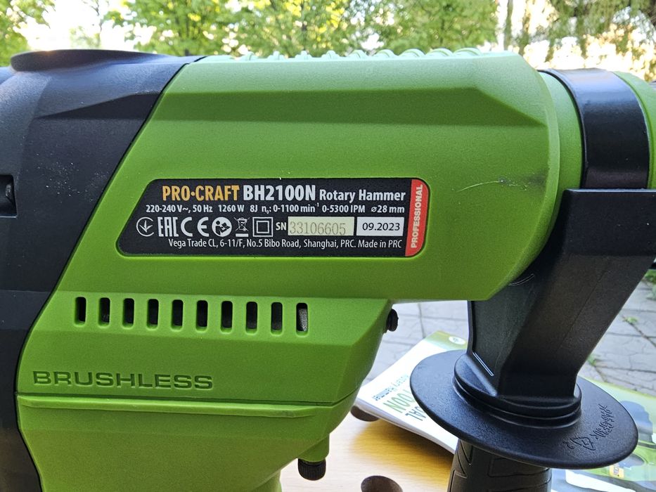 Бесщеточный 8Дж Перфоратор ProCraft BH2100N AVR-ручка sds-plus Мощный