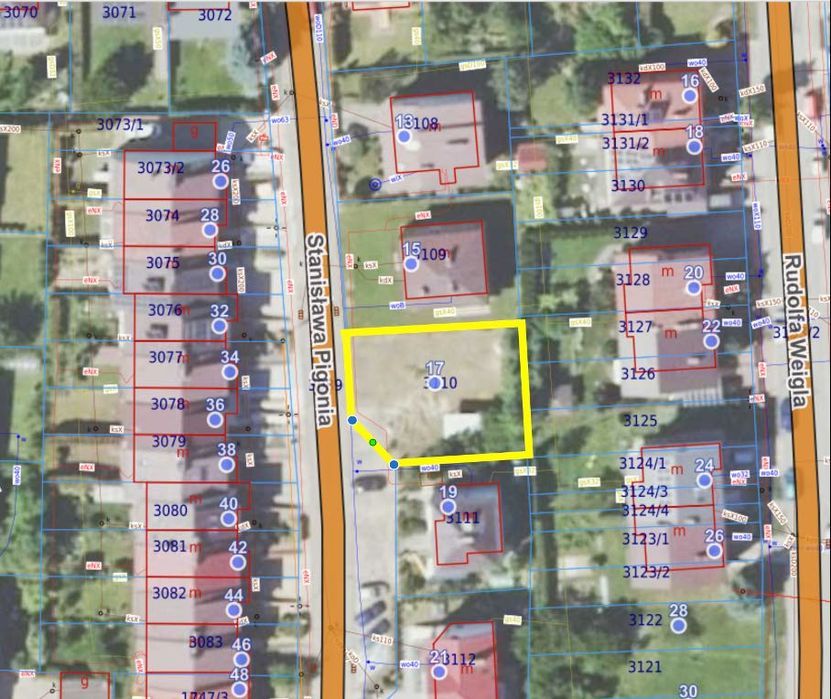 Działka budowlana – Jasło, ul. Pigonia 17. Pow. 3,72 ara.