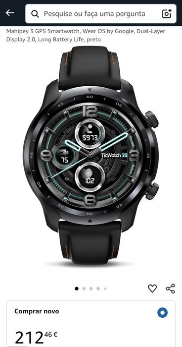 Relógio inteligente Ticwatch 3 Pro,Loja Google,pagar com o relógio,GPS