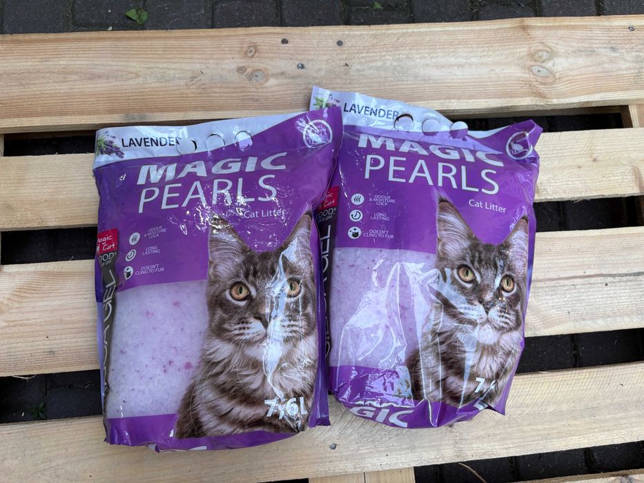 2x Żwirek silikonowy dla kota Magic Pearls Lavender 7,6 l NOWE