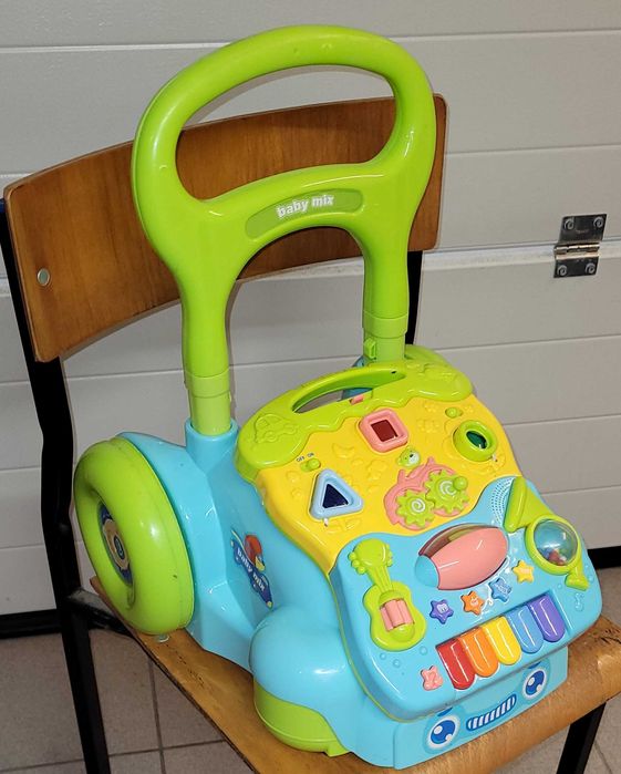 Chodzik edukacyjny (pchacz) z zabawkami Niebieski Baby Mix