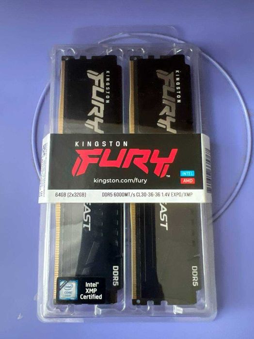 Kingston FURY 64 GB (2x32GB) DDR5 6000 MHz Beast Black