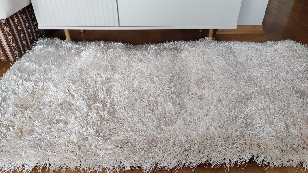 Nowy dywan Shaggy kremowy ecru beżowy puchaty