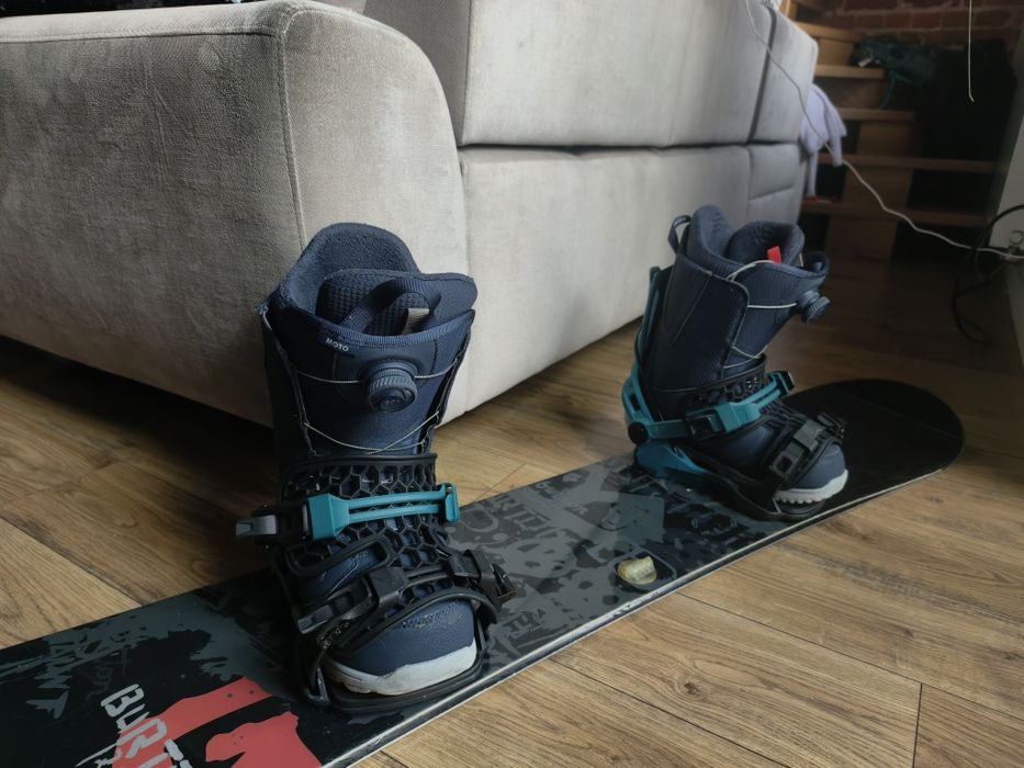 Zestaw Snowboardowy BURTON Moto BOA + Wiązania FLOW Fenix | Stan BDB