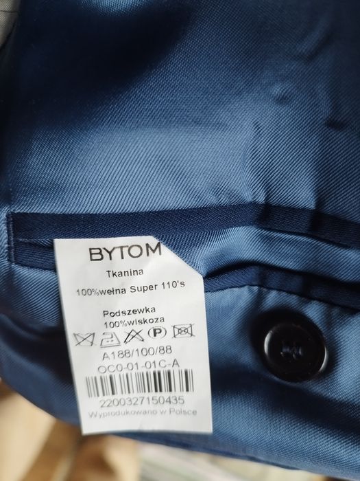 Garnitur granatowy wełna 110 Bytom