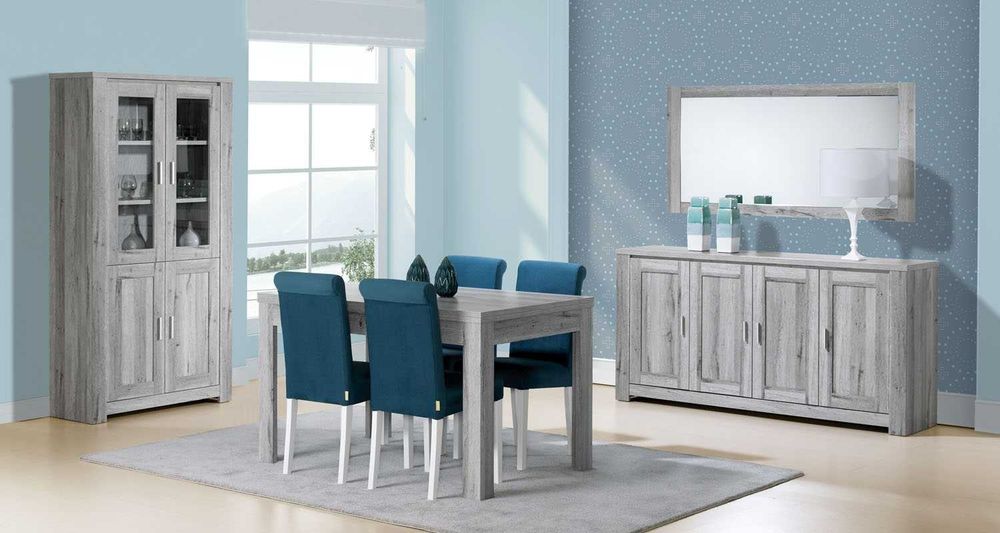 Mesa de jantar extensível Florença cinza rustico