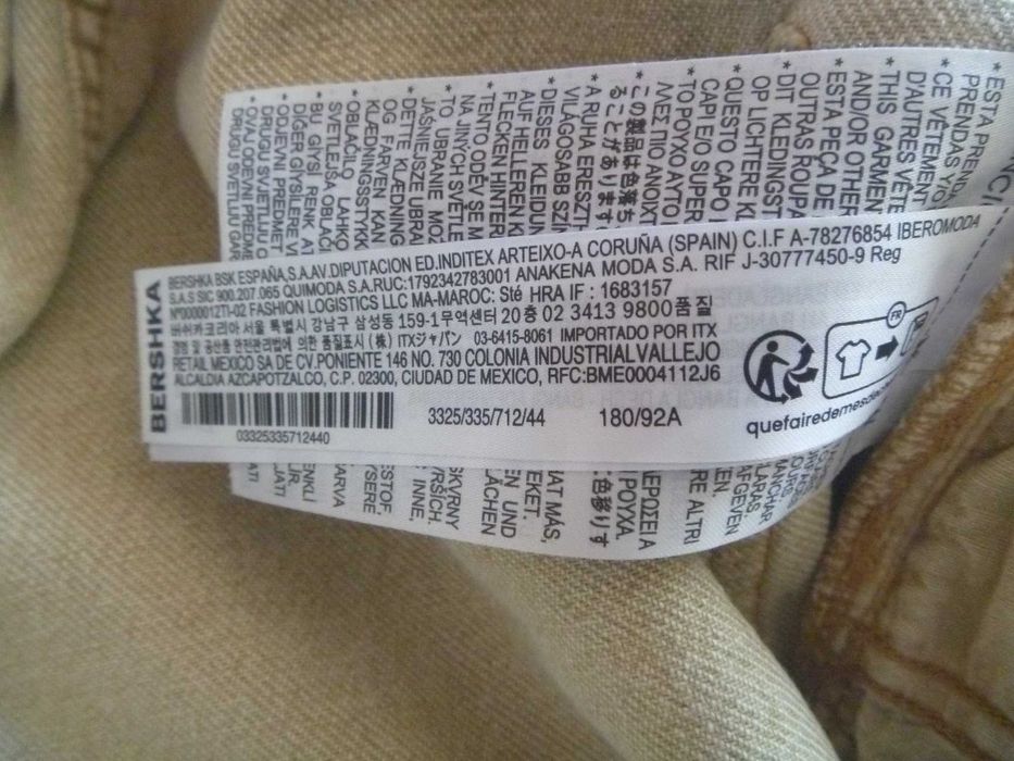 Spodenki Bershka Super Baggy 3/4 Bawełna Hiphop Bardzo Szerokie Roz 34