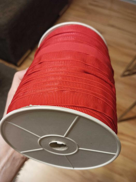 Czerwona taśma rypsowa elastyczna Rolka