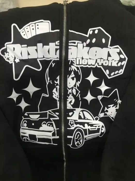 Bluza z kapturem Risktakers New York – czarna, streetwear