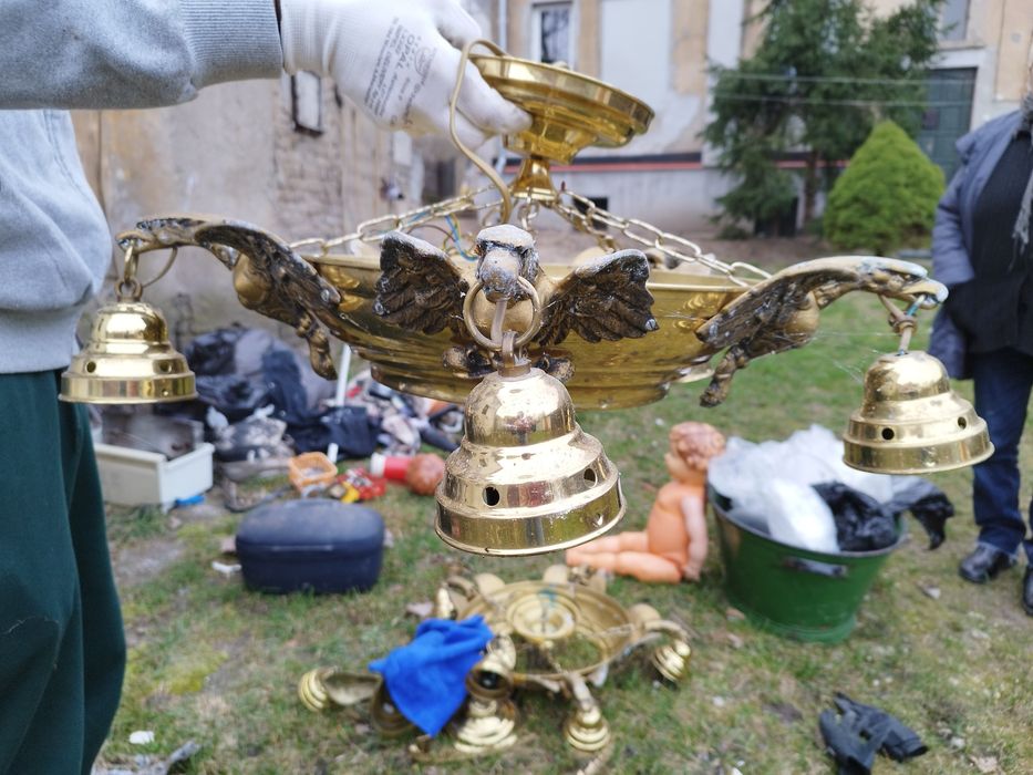 Dwa Żyrandole Z mosiądzu