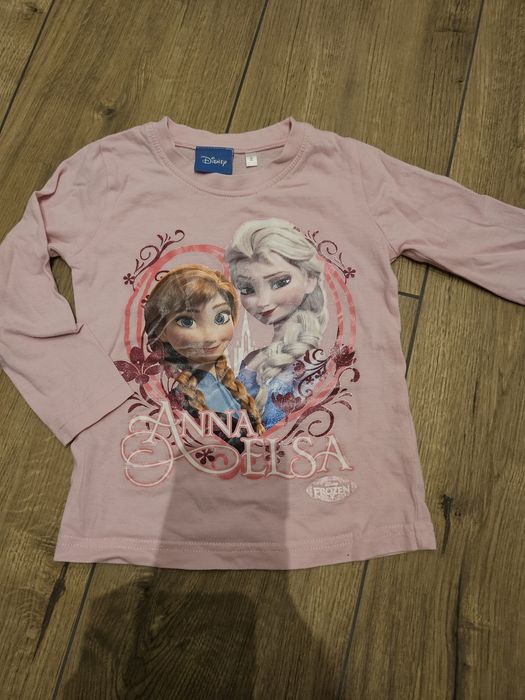 Bluzka koszulka dlugi rękaw Elsa I Anna Frozen kraina lodu 98 disney