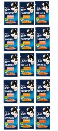 Felix 3 pyszne smaki !!! karma dla kota saszetki - 15x85g. pycha !!!