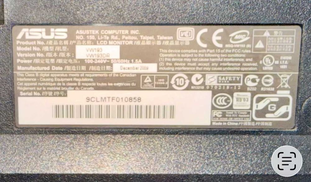 Monitor ASUS 19" - Bom estado