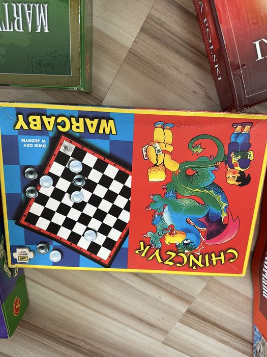 Zestaw gier planszowych monopoly 5 sekund chinczyk warcaby puzzle