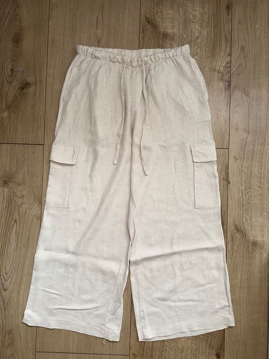 spodnie cargo szerokie lniane damskie Beloved Women r 38 M