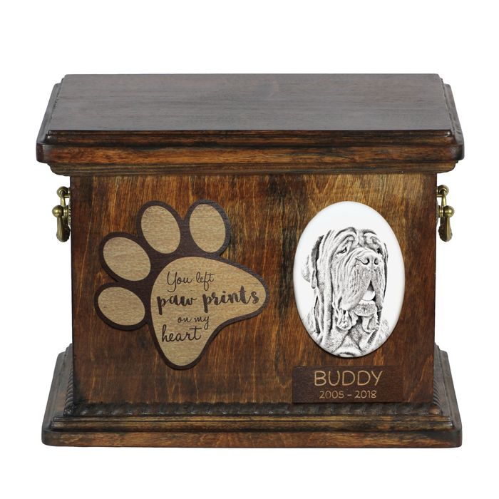 Mastif neapolitański urna z płytką ceramiczną Art-Dog