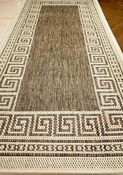 Dywan, chodnik Boho, wzór grecki , beżowy, 67 x 140 cm, Multidecor