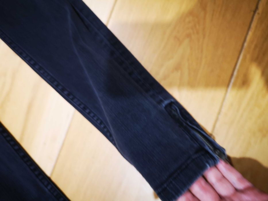 ZARA Denim czarne jeansy rurki zamki 34/XS