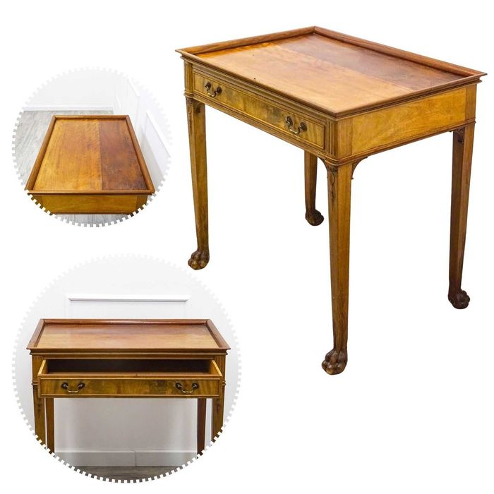 Toaletka VINTAGE KONSOLA stoliczek MAHOŃ Chippendale szuflada Antyk 40