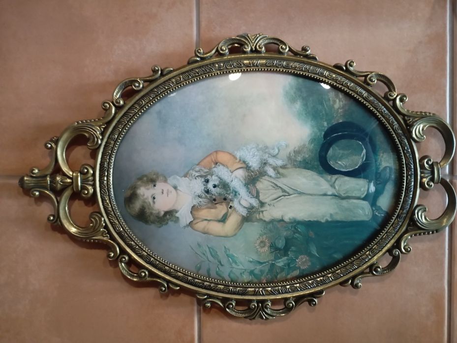 2 Quadros com moldura metálica