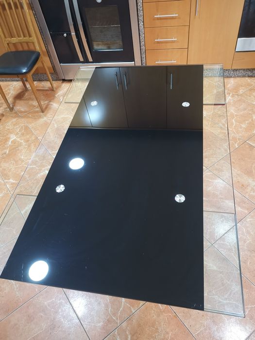 Mesa de vidro extensível