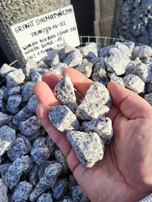 Grys Granitowy Granit Dalmatyńczyk 8-16, 16-22 Kamienie ogrodowe dekoracyjne akwarystyka