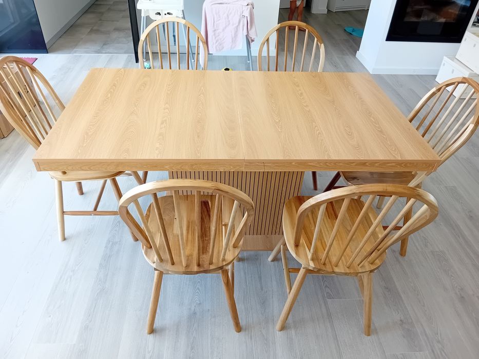 Mesa extensível + Cadeiras Skogsta Ikea