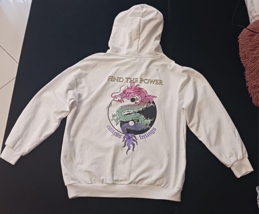 Biała bluza ze smokiem LC Waikiki rozm. M