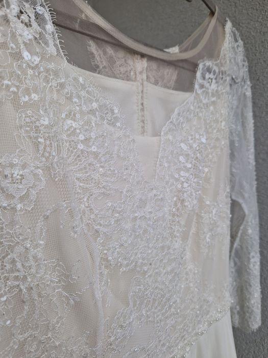 Suknia ślubna szyfon koronka