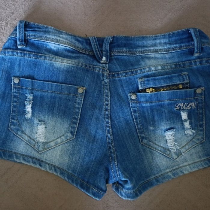 Жіночі джинсові вінтажні шорти синього кольору