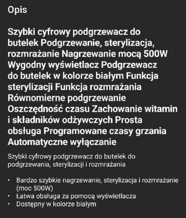 Podgrzewacz do butelek+ sterylizator Alecto BW700