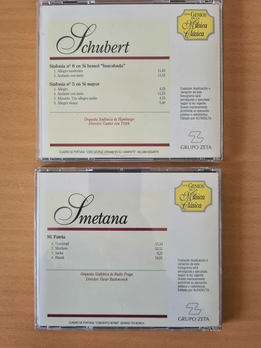 2 CDs audio com música de Schubert e Smetana