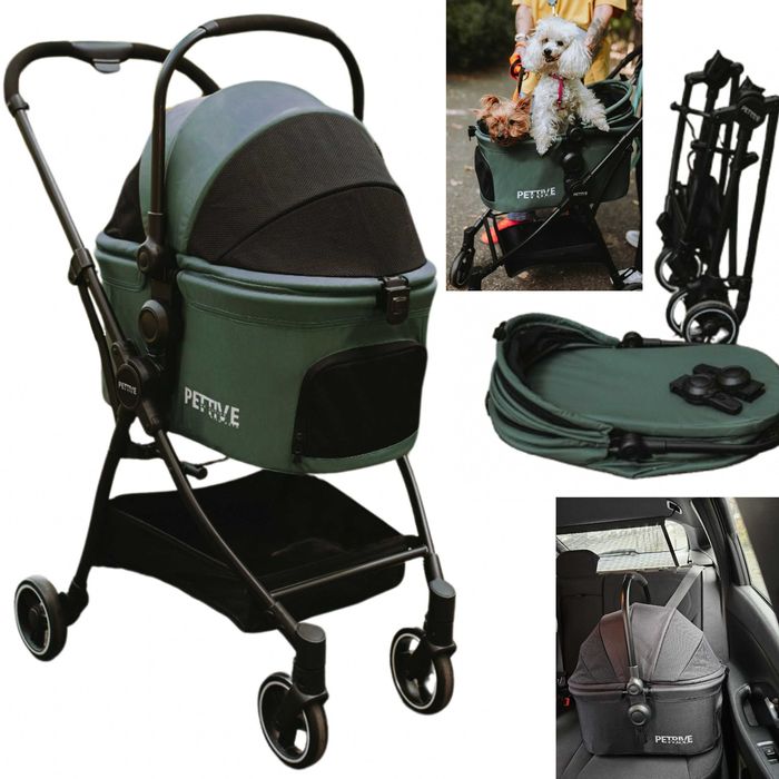 Wózek dla psa do 15 kg transporter dla kota, fotelik samochodowyISOFIX