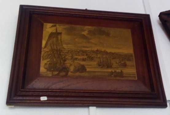 Antigo quadro burilado em cobre " Lisboa Antiga"