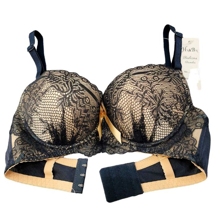 Biustonosz Push-Up Hn&Bn Jeansowo- Cielisty nr 0940 Miseczka B 34/75