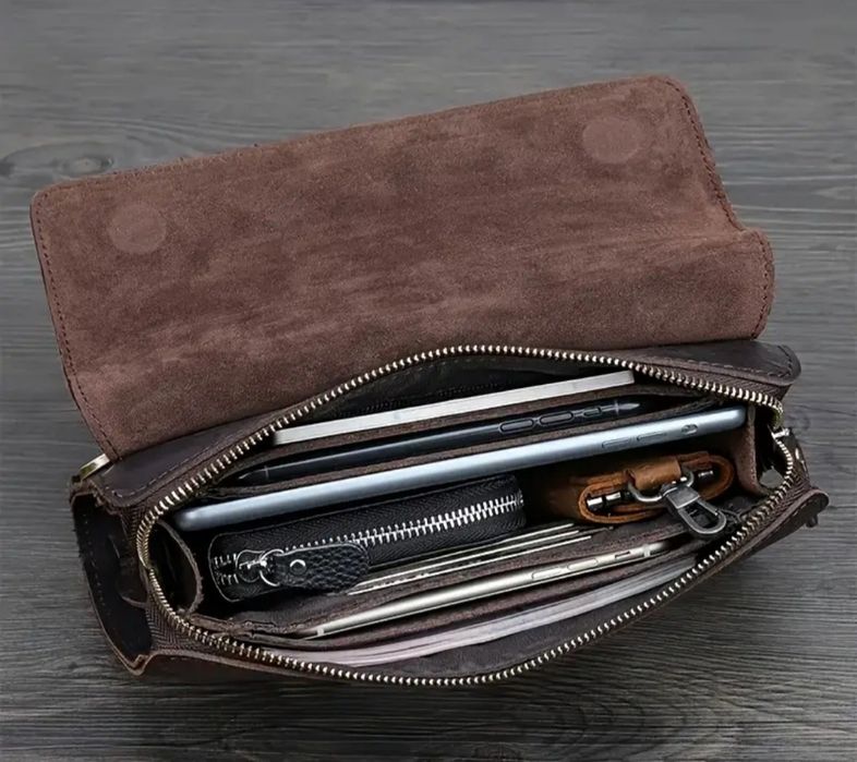 100% кожа Мужской Клач Барсетка.