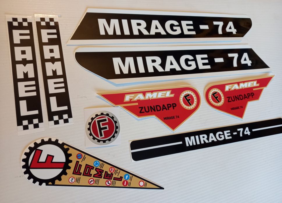 Kit autocolantes famel mirage 74 e 75 outros