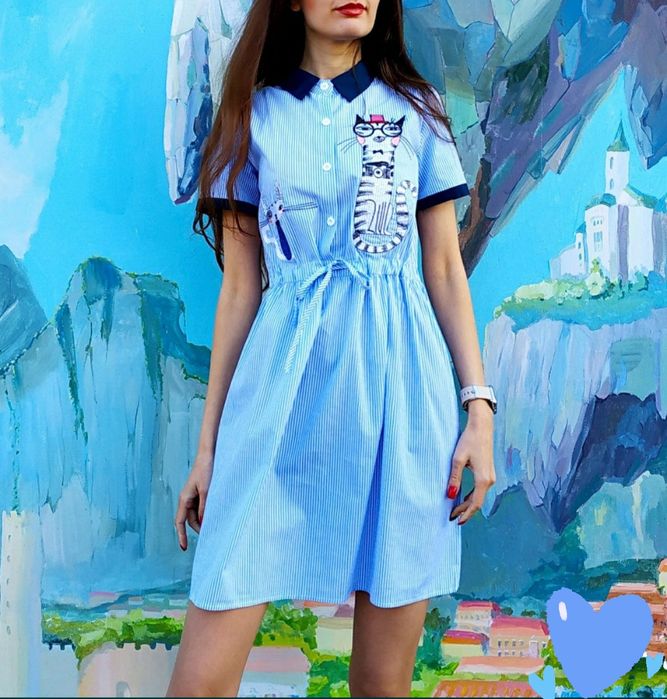 Сукня платье сорочка вишивка коти для дівчат підлітків розм S Нове

Зо