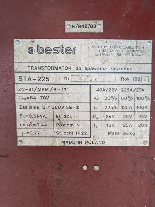 Spawarka transformatorowa Bester