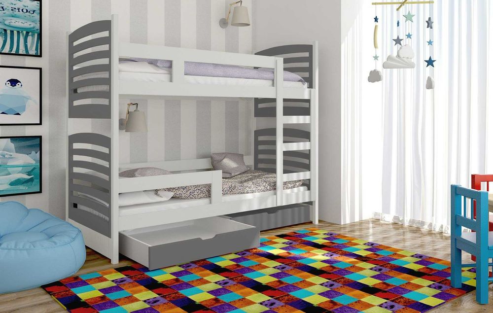 Łóżko piętrowe dla dzieci Janek 2 + materace 160x75 / 180x75