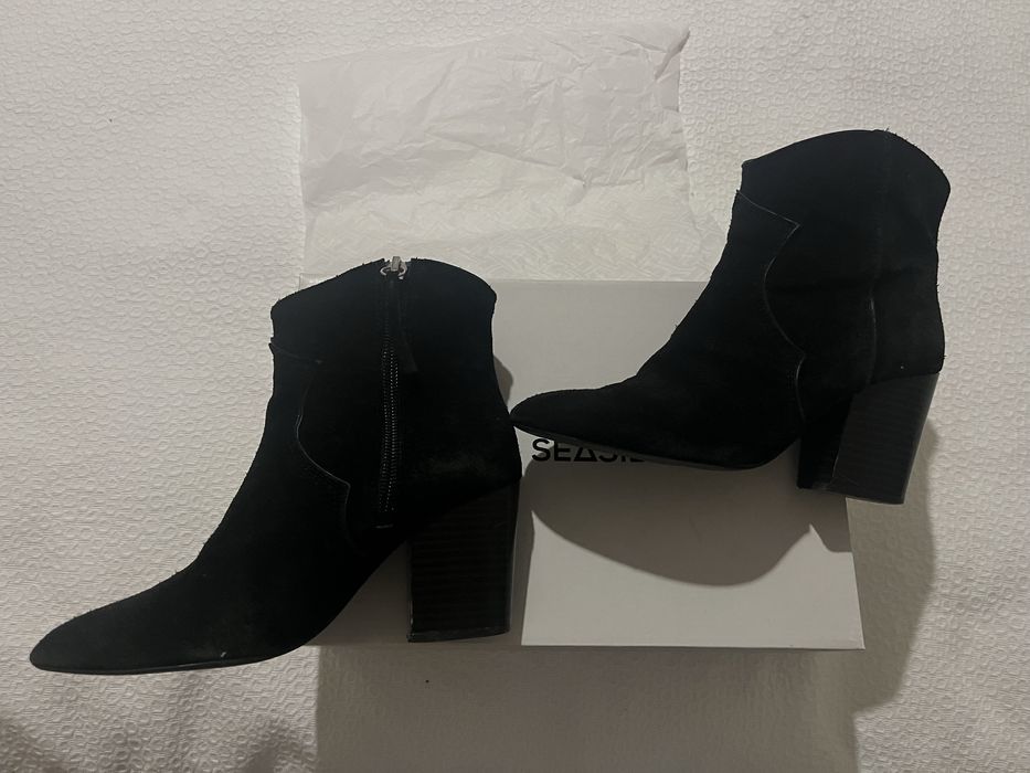Botins camurça preta - Zara - 35