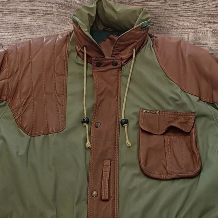 Skóra Leśna Myśliwska Kurtka Skórzana Ocieplana XL