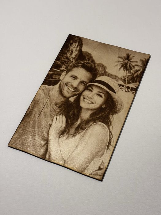 Portret wypalany na sklejce A5 z twoim zdjęciem