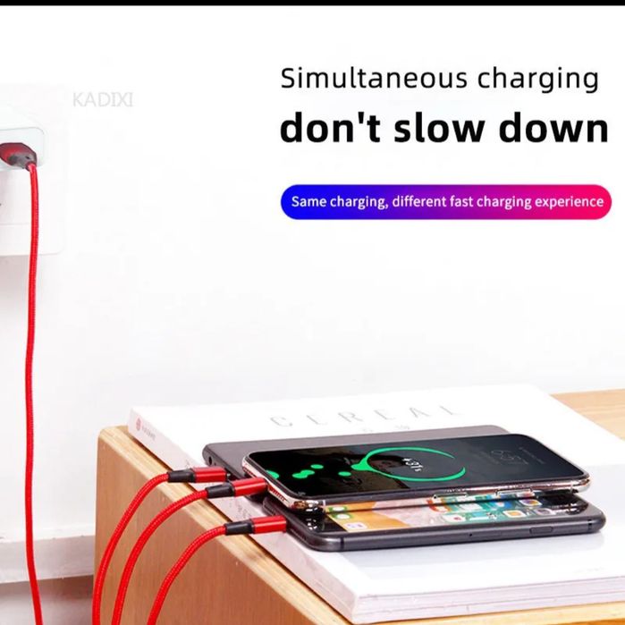 USB cabo de caregamento 3 em 1.