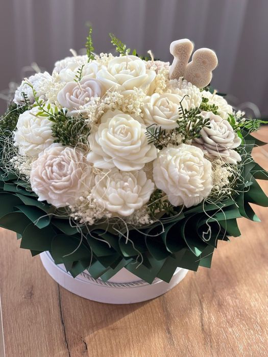 Flower box z wosku sojowego/bukiety sojowe