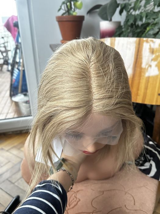 Blond peruka do ramion 100% wlosy naturalne ludzkie