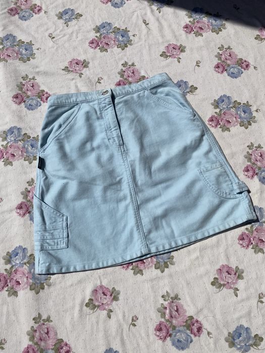 Jasna niebieska błękitna spódniczka krótka XXS 32 XS 34 benetton