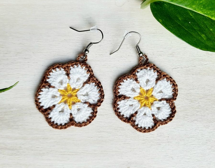 Kolczyki kwiatki, rękodzieło DNk