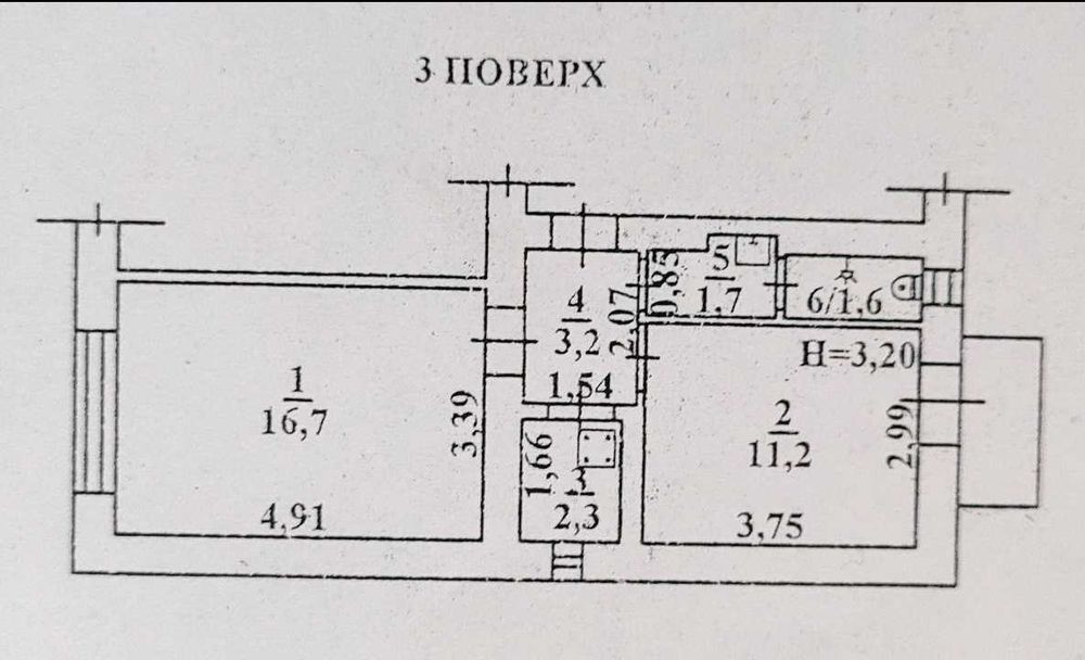 Двокімнатна квартира в сталінці на Молдаванці, 478442 - View 3