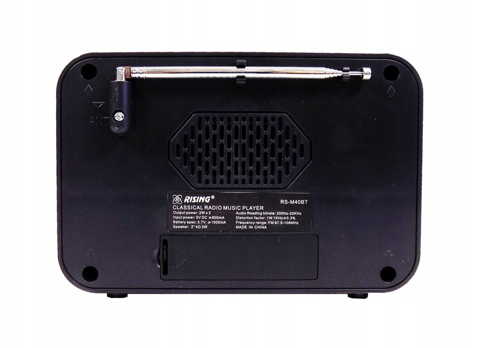 Radio Retro  przenośne  RISING RS-M40BT  USB/MICRO SD pilot